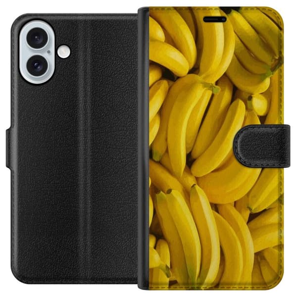 Apple iPhone 16 Plus Lompakkokotelo Banaani kuvio