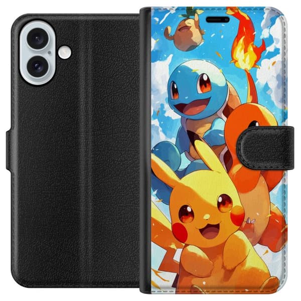 Apple iPhone 16 Plus Tegnebogsetui Pocket Creatures - inspireret af Pokémon uden at nævne navnet