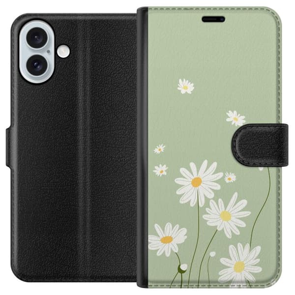 Apple iPhone 16 Plus Lommeboketui Prestekrager - blomstrete mønster i svensk sommerstil