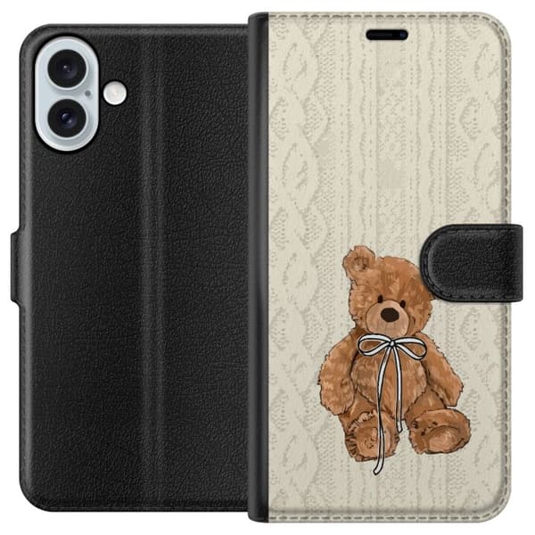 Apple iPhone 16 Plus Tegnebogsetui Lille Teddy – klassisk teddy i enkel design