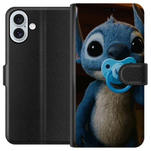Apple iPhone 16 Plus Lommeboketui Stitch & Napp - babytema med søt karakter