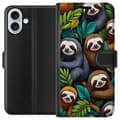 Pikkukuva 1 / 3: Apple iPhone 16 Plus Lompakkokotelo Sengångarstil - rentoutunut muotoilu söpöllä laiskiaalla