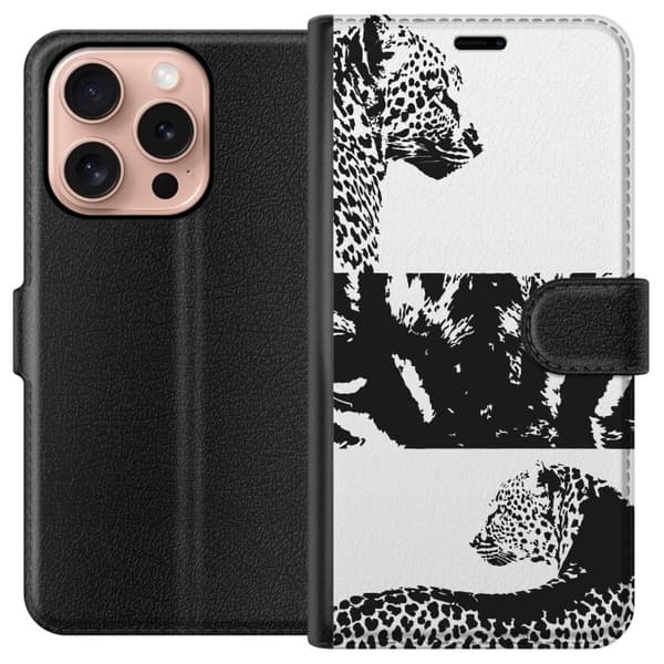 Apple iPhone 16 Pro Lommeboketui Leopard Faces