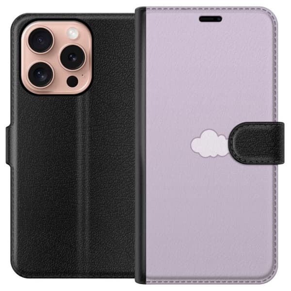 Apple iPhone 16 Pro Lommeboketui Lilla Sky - minimalistisk sky på en lilla bakgrunn