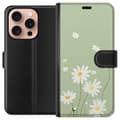 Miniatyrbillede 1 af 3: Apple iPhone 16 Pro Tegnebogsetui Præstekraver - blomstret mønster i svensk sommerstil