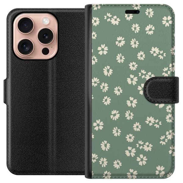 Apple iPhone 16 Pro Tegnebogsetui Blomsterdrøm - Farverigt Blomstermønster