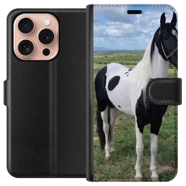 Apple iPhone 16 Pro Lommeboketui Heste Magi - stilisert hest i en rolig fargepalett