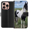 Miniatyrbilde 1 av 3: Apple iPhone 16 Pro Lommeboketui Heste Magi - stilisert hest i en rolig fargepalett