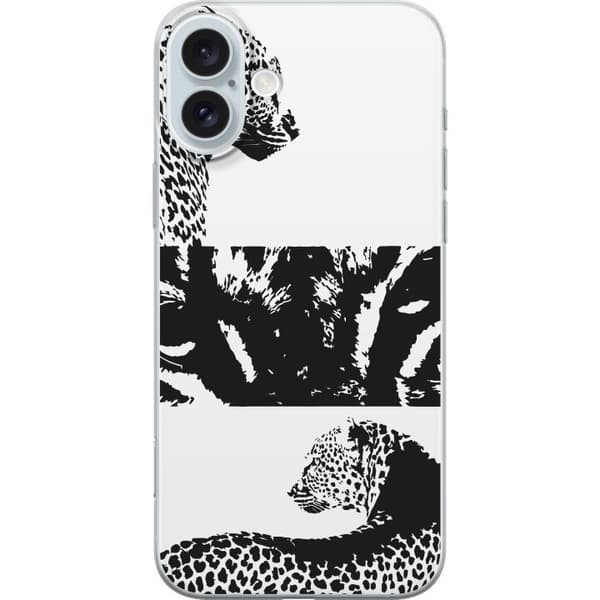 Apple iPhone 16 Plus Gennemsigtig cover Leopard Faces