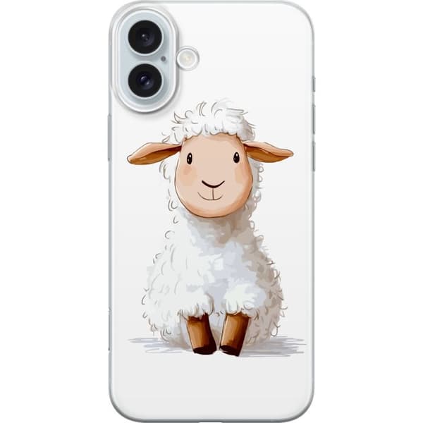 Apple iPhone 16 Plus Gjennomsiktig deksel Søtt Lam - tegneseriestil for barn og babyprodukter