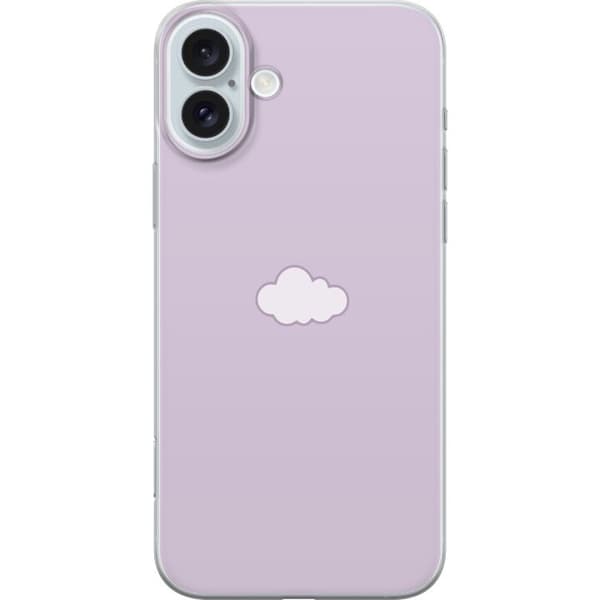 Apple iPhone 16 Plus Läpinäkyvä kuori Lila Pilvi - minimalistinen pilvi lila taustalla