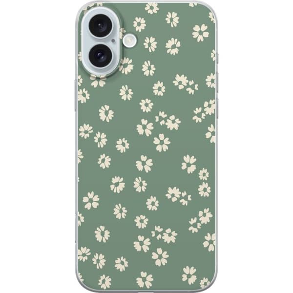Apple iPhone 16 Plus Gennemsigtig cover Blomsterdrøm - Farverigt Blomstermønster