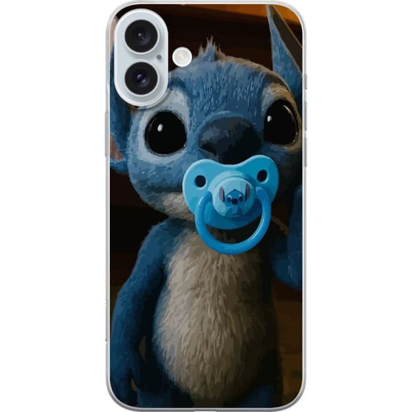 Apple iPhone 16 Plus Gennemsigtig cover Stitch & Napp - babytema med sød karakter