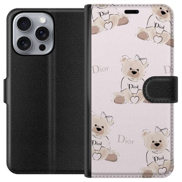 Apple iPhone 16 Pro Max Tegnebogsetui Teddy Dior Vibes - luksuriøs bamse i modetil