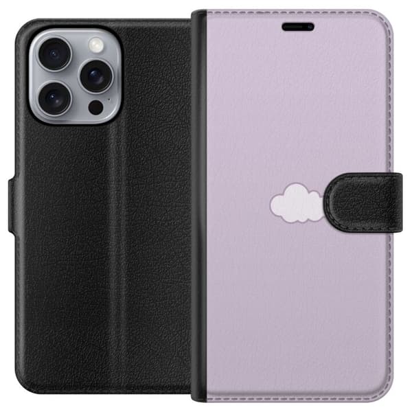 Apple iPhone 16 Pro Max Tegnebogsetui Lilla Sky - minimalistisk sky på lilla baggrund