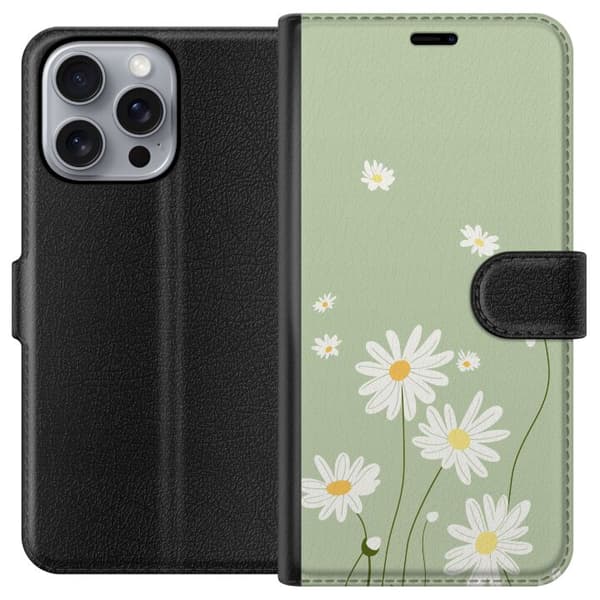 Apple iPhone 16 Pro Max Tegnebogsetui Præstekraver - blomstret mønster i svensk sommerstil