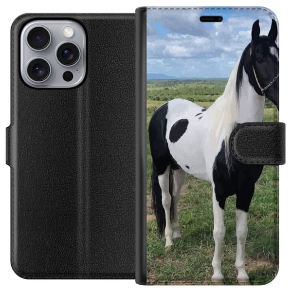 Apple iPhone 16 Pro Max Plånboksfodral Hästmagi – stiliserad häst i lugn färgskala