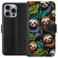 Miniatyrbillede 1 af 3: Apple iPhone 16 Pro Max Tegnebogsetui Sengångarstil - afslappet motiv med sød dovendyr