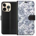 Miniatyrbilde 1 av 3: Apple iPhone 15 Pro Lommeboketui Blomster & Fugler - Romantiskt Vintage-stil Mønster