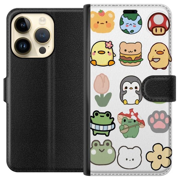 Apple iPhone 15 Pro Lompakkokotelo Kawaii Friends