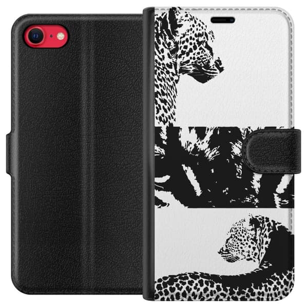 Apple iPhone SE (2022) Lompakkokotelo Leopard Faces