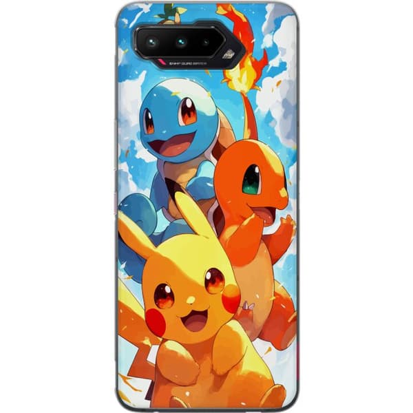 Asus ROG Phone 5 Gjennomsiktig deksel Pocket Creatures - inspirert av Pokémon uten å nevne navnet