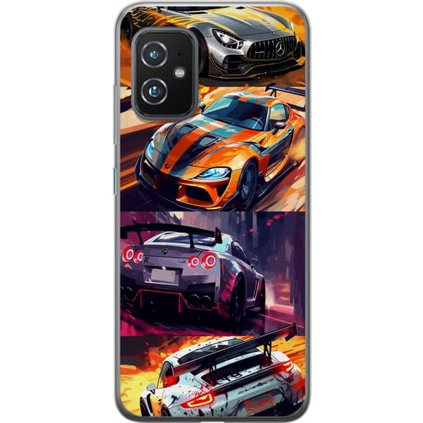 Asus Zenfone 8 Gennemsigtig cover Rallyfeber - fartfyldt motiv med rallybiler