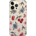 Pikkukuva 1 / 3: Apple iPhone 15 Pro Max Läpinäkyvä kuori Marjat & Kukat - kuvio, jossa on sinisiä kukkia ja metsänmarjoja