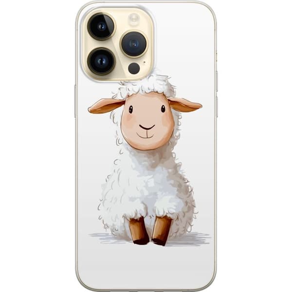 Apple iPhone 15 Pro Max Läpinäkyvä kuori Suloinen Lammas - lasten ja vauvan tuotteita sarjakuvatyyliin
