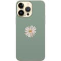 Pikkukuva 1 / 3: Apple iPhone 15 Pro Max Läpinäkyvä kuori Vihreä Minimalikukka - tyylikäs kukka vihreällä taustalla