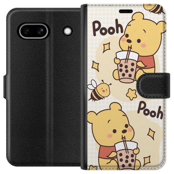 Google Pixel 7a Lompakkokotelo Nalle Pooh - klassinen karhumotiivi uudessa tulkinnassa
