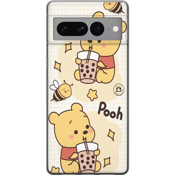 Google Pixel 7 Pro Genomskinligt Skal Nalle Pooh Style – klassiskt björnmotiv i ny tolkning
