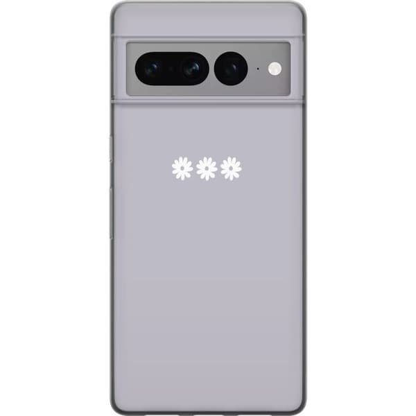 Google Pixel 7 Pro Genomskinligt Skal Lila Blomminimalism – stilrent blommotiv på lila bakgrund