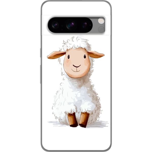 Google Pixel 8 Pro Genomskinligt Skal Sött Lamm – tecknad stil för barn & babyprodukter