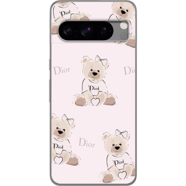 Google Pixel 8 Pro Gennemsigtig cover Teddy Dior Vibes - luksuriøs bamse i modetil