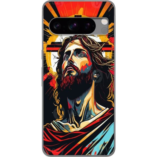 Google Pixel 8 Pro Gennemsigtig cover Jesus & Kort - religiøst motiv med dyb symbolik