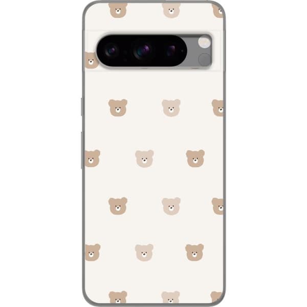 Google Pixel 8 Pro Gennemsigtig cover Teddybaggrund - søde teddybjørne mod en blød baggrund