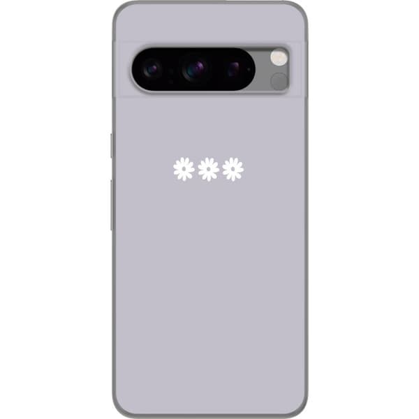 Google Pixel 8 Pro Gennemsigtig cover Lilla Blomminimalisme - stilfuldt blomstermotiv på lilla baggrund