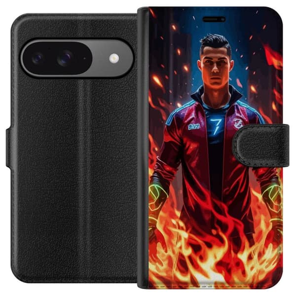 Google Pixel 9 Lommeboketui Ronaldo Inferno - fotballhelt i flammer