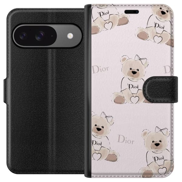 Google Pixel 9 Plånboksfodral Teddy Dior Vibes – lyxig nalle i fashionstil