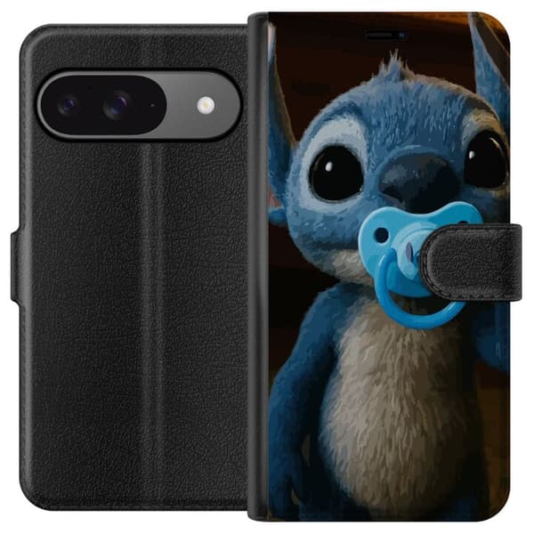 Google Pixel 9 Plånboksfodral Stitch & Napp – babytema med söt karaktär