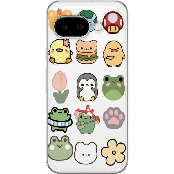 Google Pixel 9a Gjennomsiktig deksel Kawaii Friends