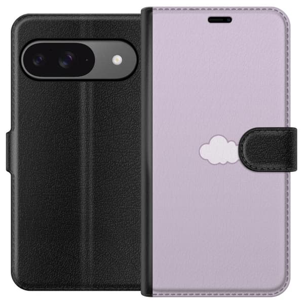 Google Pixel 9 Pro Tegnebogsetui Lilla Sky - minimalistisk sky på lilla baggrund