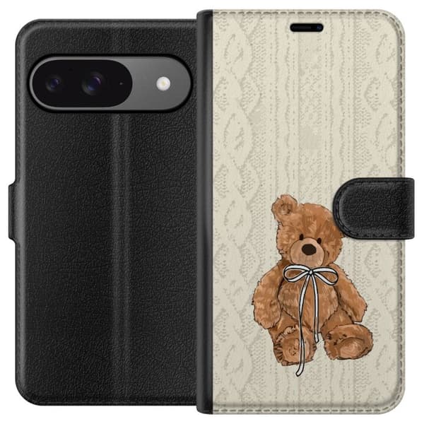 Google Pixel 9 Pro Lommeboketui Liten Bamse – klassisk bamse i enkel design