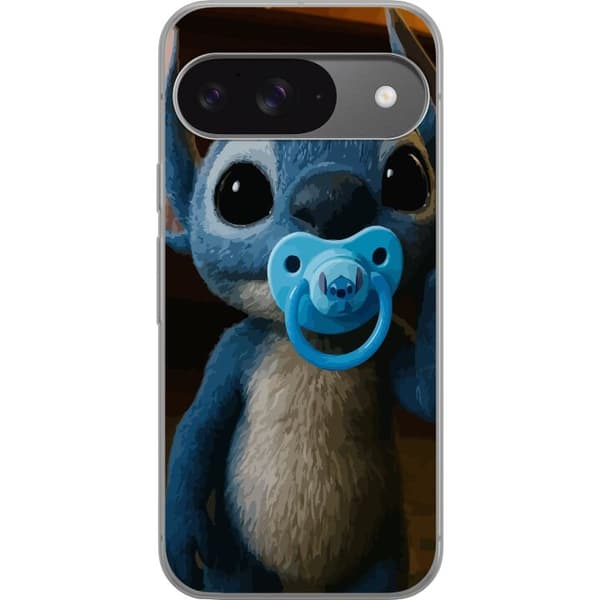 Google Pixel 9 Pro Gjennomsiktig deksel Stitch & Napp - babytema med søt karakter