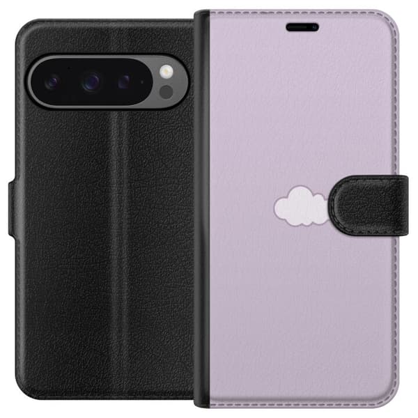 Google Pixel 9 Pro XL Plånboksfodral Lila Moln – minimalistiskt moln på lila bakgrund