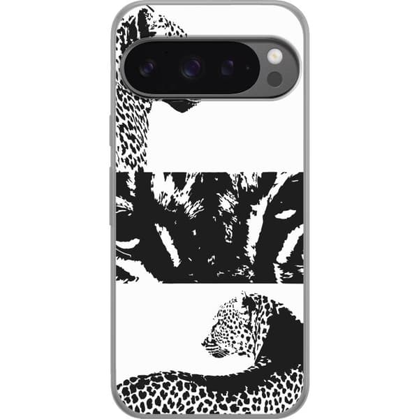 Google Pixel 9 Pro XL Gennemsigtig cover Leopard Faces