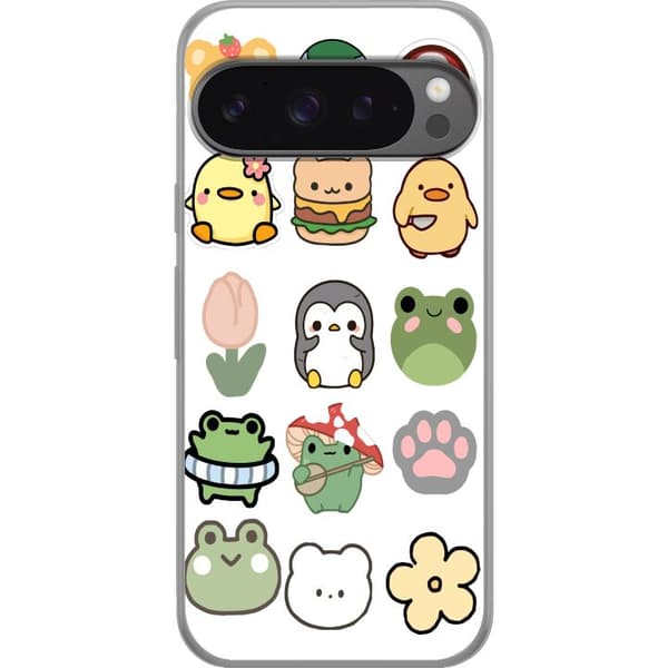 Google Pixel 9 Pro XL Gjennomsiktig deksel Kawaii Friends