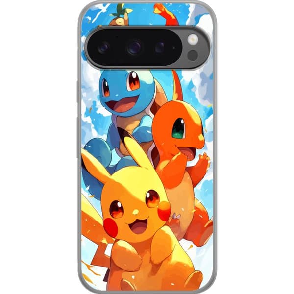 Google Pixel 9 Pro XL Gennemsigtig cover Pocket Creatures - inspireret af Pokémon uden at nævne navnet