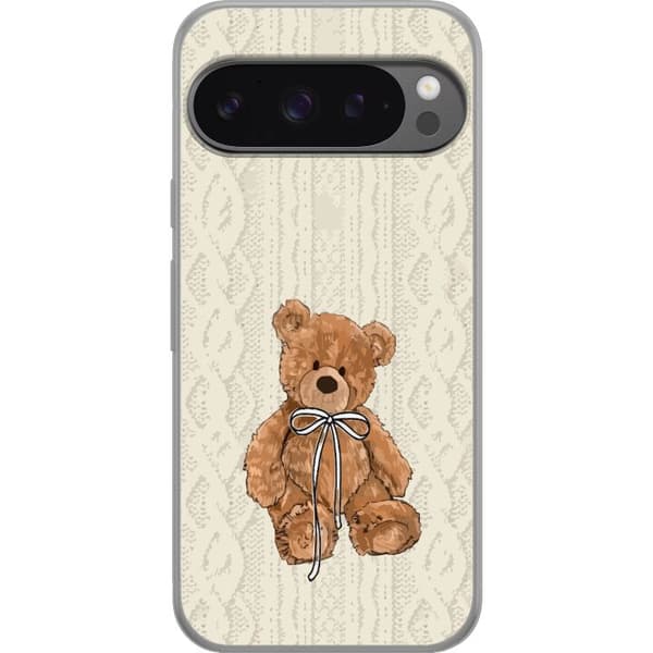 Google Pixel 9 Pro XL Genomskinligt Skal Liten Nalle – klassisk nalle i enkel design